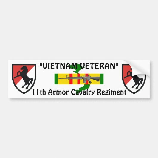 11e Armor Cav Reg bumper sticker (Voorkant)