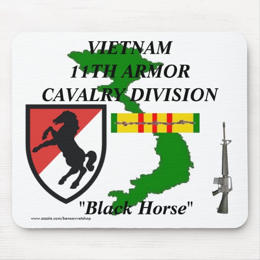 11e Armor Cav Vietnam Mousepad 1/w Muismat (Voorkant)