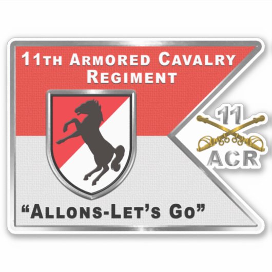 11e Armored Cavalry Regiment Sticker (Voorkant)