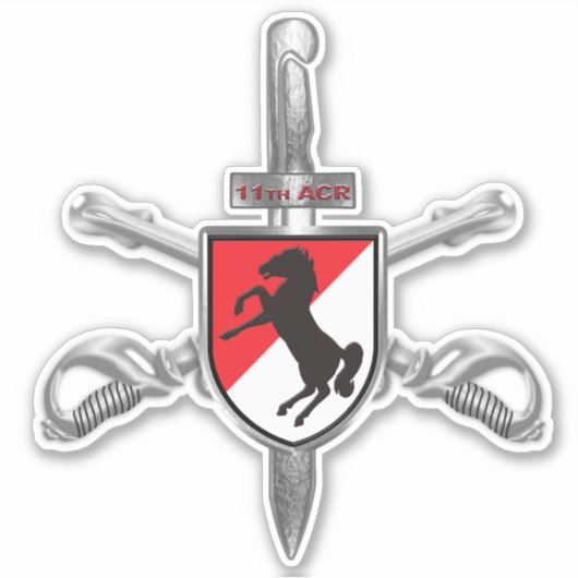 11e Armored Cavalry Regiment Sticker (Voorkant)