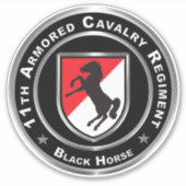 11e Armored Cavalry Regiment Sticker (Voorkant)