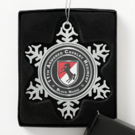 11e Armored Cavalry Regiment Tin Sneeuwvlok Ornament