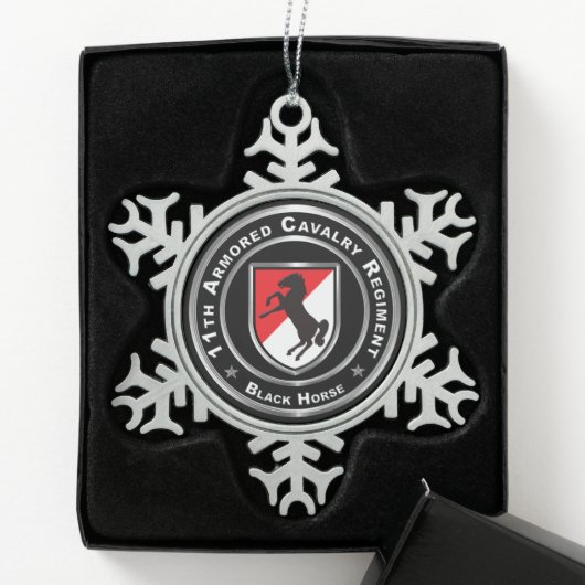 11e Armored Cavalry Regiment Tin Sneeuwvlok Ornament (Kistje)