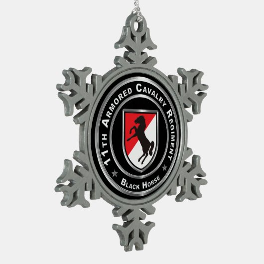 11e Armored Cavalry Regiment Tin Sneeuwvlok Ornament (Links)