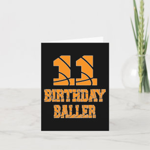 11e Birthday Baller Boy 11 jaar oude Basketball T Kaart