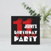 11e Birthday Party WARM TONES Grunge Z04B Kaart (Staand voorkant)
