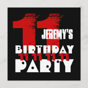 11e Birthday Party WARM TONES Grunge Z04B Kaart