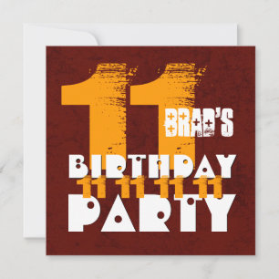 11e Birthday Party WARM TONES Grunge Z04B Kaart