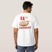 11e Birthday Pizza party T-shirt (Achterkant volledig)