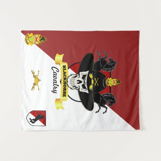 11e Blackhorse tapestry medium Wandkleed (Voorkant (horizontaal))