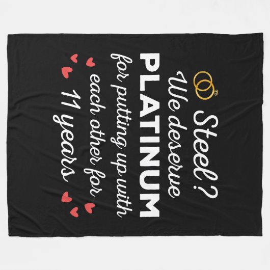 11e bruiloft Jubileum I - Steel Funny Couple Fleece Deken (Voorkant (Horizontaal))