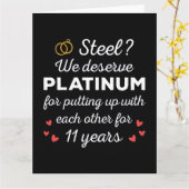 11e bruiloft Jubileum I - Steel Funny Couple Kaart (Gele Bloem)