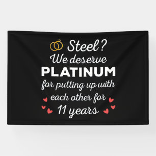 11e bruiloft Jubileum I - Steel Funny Couple Spandoek