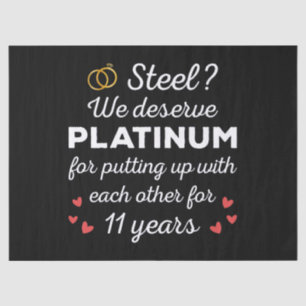 11e bruiloft Jubileum I - Steel Funny Couple Tissuepapier