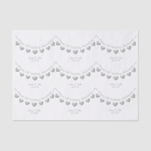 11e bruiloft Jubileum staal hart papier (Voorkant)