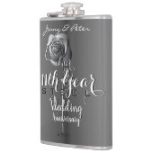 11e bruiloft Jubileum w Steel Roos Heupfles (Links)