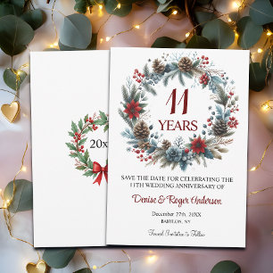 11e bruiloft Jubileum Winter Save The Date