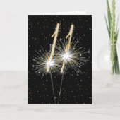 11e bruiloft-sparklers kaart (Voorkant)