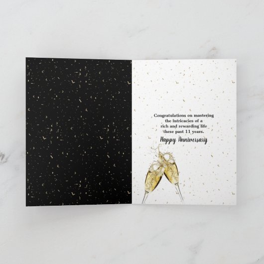 11e bruiloft-sparklers kaart (Binnen)