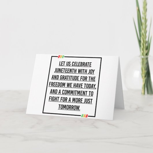 11e citaat, vrijheid van Afrikaans-Amerikaan. Kaart (Voorkant)