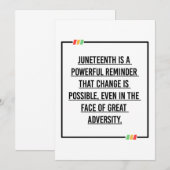 11e citaat, vrijheid van Afrikaans-Amerikaan. Kaart (Voorkant / Achterkant)