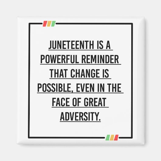 11e citaat, vrijheid van Afrikaans-Amerikaan. Magneet (Voorkant)