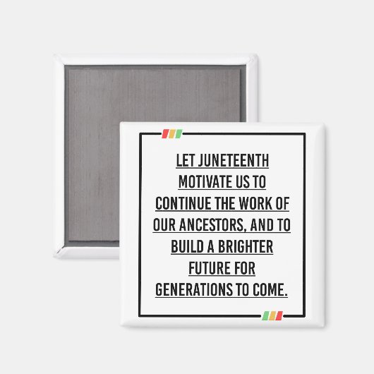 11e citaat, vrijheid van Afrikaans-Amerikaan. Magneet (Voorkant / Achterkant)