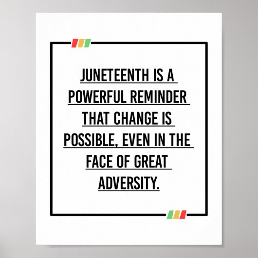 11e citaat, vrijheid van Afrikaans-Amerikaan. Poster (Voorkant)