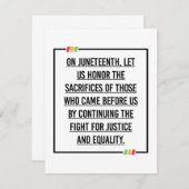 11e citaat, vrijheid van Afrikaans-Amerikaan. Save The Date (Voorkant / Achterkant)