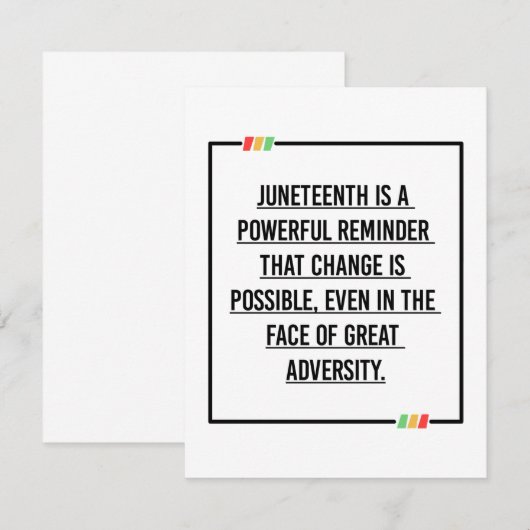 11e citaat, vrijheid van Afrikaans-Amerikaan. Save The Date (Voorkant / Achterkant)