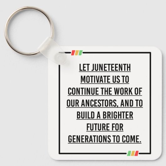 11e citaat, vrijheid van Afrikaans-Amerikaan. Sleutelhanger (Voorkant)