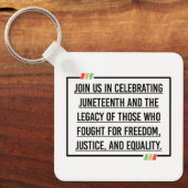 11e citaat, vrijheid van Afrikaans-Amerikaan. Sleutelhanger (Voorkant)