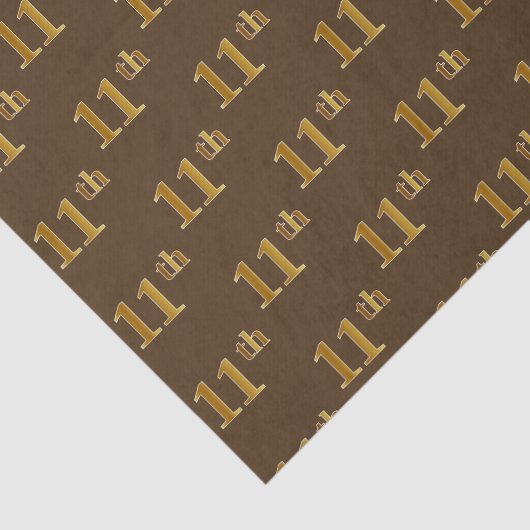 11e (elfde) gebeurtenis bruin, Faux Gold Tissuepapier (Detail)