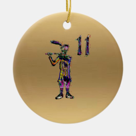 11e en 12e dag xmas decoratie; keramisch ornament (Voorkant)