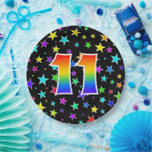 11e evenement: Vet, vun, kleurrijke regenboog 11 Papieren Bordje (Feest)