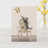 11e geboorte-ballonnen en tablet-pc's kaart (Gele Bloem)