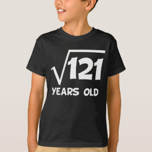 11e geboorte-vierkantswortel van 121 t-shirt