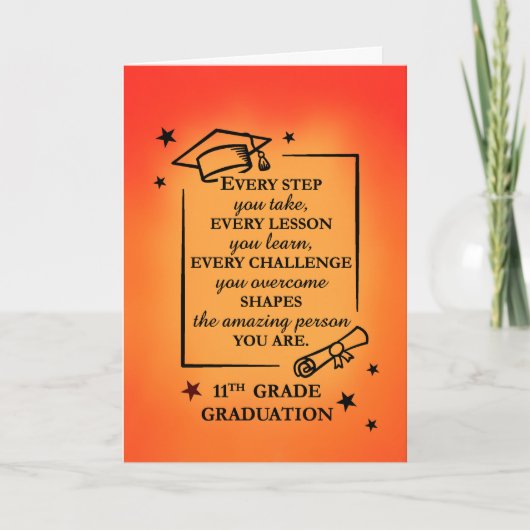 11e Graad Afstuderen Inspirerend Quote Sunrise Kaart (Voorkant)
