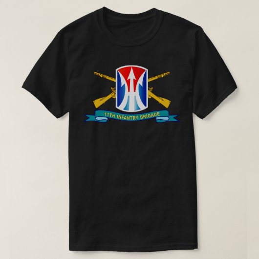 11e Infanteriebrigade SSI w Br Ribbon X T-shirt (Design voorkant)