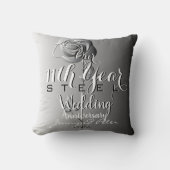 11e jaar Jubileum staal Roos Kussen (Voorkant)