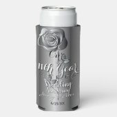 11e Jaar Wedding Jubileum Steel Roos Seltzer Blikjeskoeler (Seltzer Achterkant)