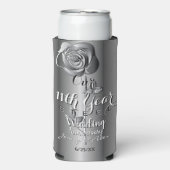 11e Jaar Wedding Jubileum Steel Roos Seltzer Blikjeskoeler (Seltzer Voorkant)