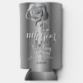 11e Jaar Wedding Jubileum Steel Roos Seltzer Blikjeskoeler (Voorkant)