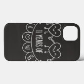 11e Jubileum Gift Chalk Hearts Case-Mate iPhone Case (Achterkant (horizontaal))