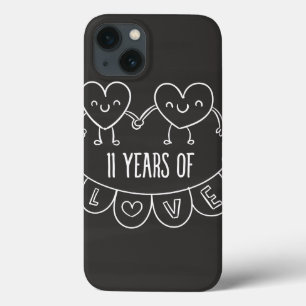 11e Jubileum Gift Chalk Hearts iPhone 13 Hoesje