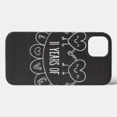 11e Jubileum Gift Chalk Hearts Case-Mate iPhone Case (Achterkant (horizontaal))