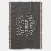 11e Jubileum Gift Chalk Hearts Deken (Voorkant Verticaal)