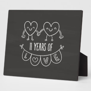 11e Jubileum Gift Chalk Hearts Fotoplaat