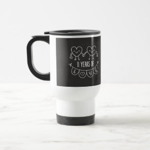 11e Jubileum Gift Chalk Hearts Reisbeker