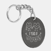 11e Jubileum Gift Chalk Hearts Sleutelhanger (Voorkant Links)